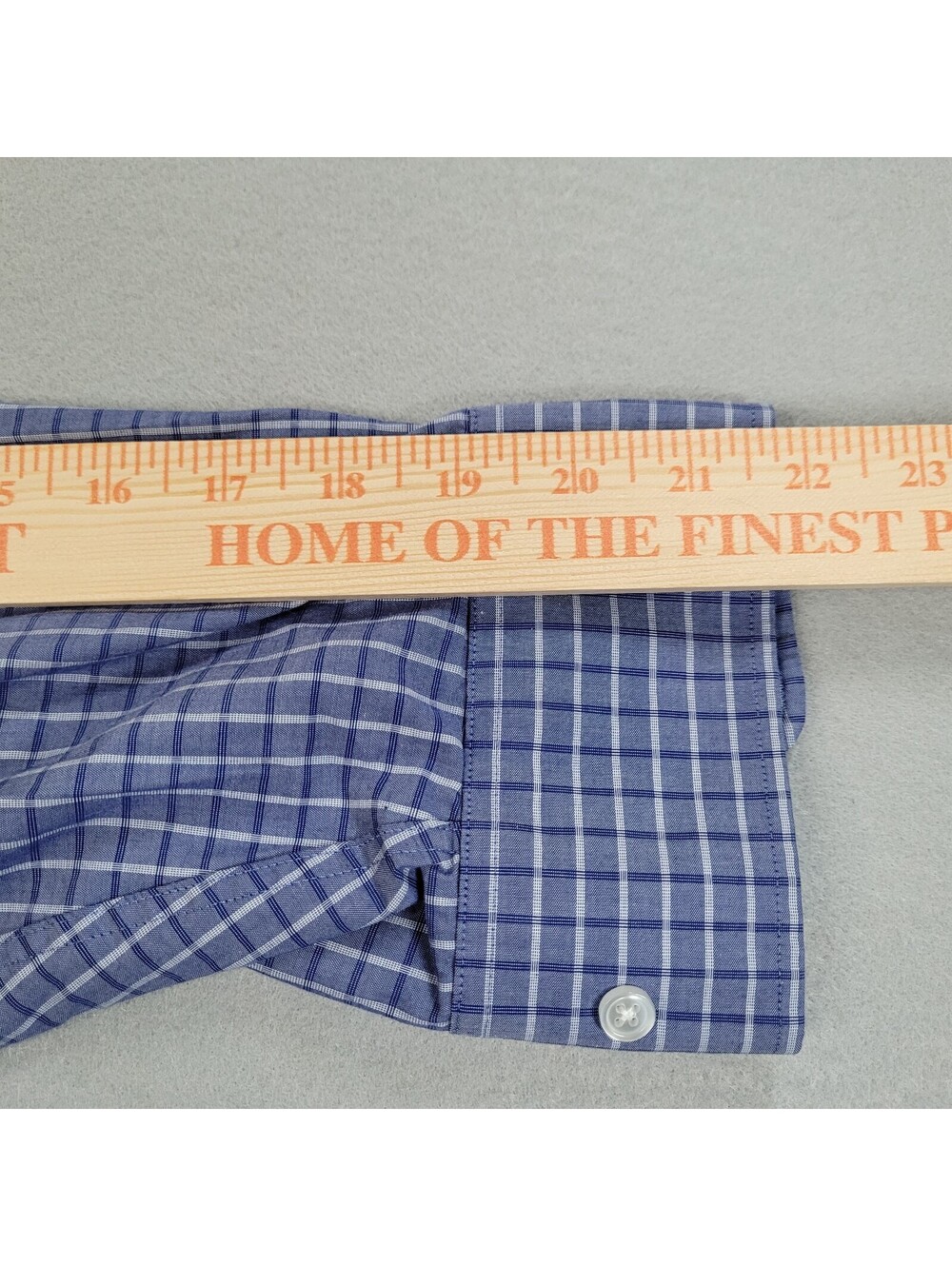 Tommy Hilfiger Mens Shirt L Regular Fit Stretch Blue Plaid Dress Long Sleeve 16 - Picture 7 of 8